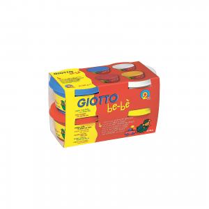 Мягкая паста для моделирования, 4шт х 100 г, красный, синий, белый, желтый. Giotto Bebe