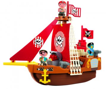 Конструктор  Пиратский корабль Abrick с 3 фигурками Ecoiffier