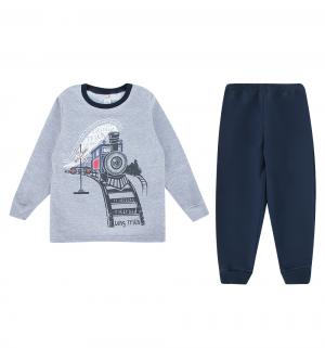 Пижама джемпер/брюки , цвет: серый/синий Crockid