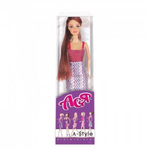 Кукла Ася Шатенка в платье с принтом А-стайл Toys Lab