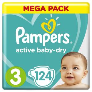 Подгузники  Active Baby-Dry 3 (6-10 кг) 124 шт. Pampers