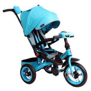 Трехколесный велосипед  Leader 360° 12x10 AIR Car, цвет: бирюзовый Moby Kids