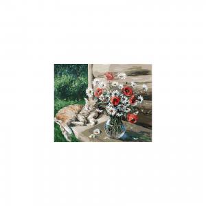 Живопись на холсте  Дачная жизнь кота Василия, 40х50 см Белоснежка