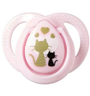 Пустышка  Moda силикон, с рождения, цвет: розовый/кошка Tommee Tippee
