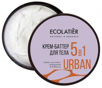 Крем-баттер для тела 5 в 1 какао ши кокос макадамия бабассу 380 мл Ecolatier