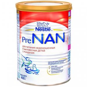 Молочная смесь  PreNAN для недоношенных и маловесных детей с рождения, 400 г Nan