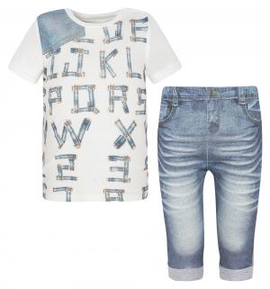 Комплект футболка/брюки  Fashion Jeans, цвет: белый/голубой Папитто