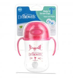 Чашка-непроливайка Dr.Browns с гибкой трубочкой, 6 месяцев, цвет: розовый Dr.Brown's