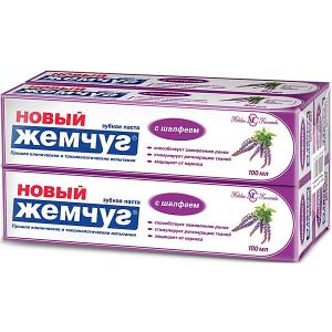 Зубная паста Новый Жемчуг С шалфеем, 100 мл, 4 шт Невская косметика