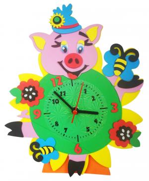 Набор для творчества из Фоамирана Хрюшка часы Color KIT