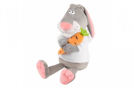 Мягкая игрушка  Кролик Семёныч в Худи с Морковкой 25 см Maxitoys