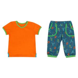 Комплект футболка/шорты , цвет: оранжевый/голубой Трифена