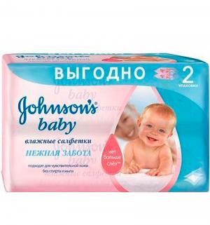 Влажные салфетки Johnsons нежная забота, 128 шт Johnson's Baby