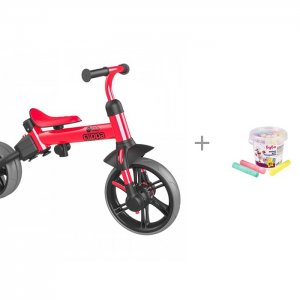 Беговел  велосипед YVelo Flippa 4 в 1 и мелки для рисования Just Cool Yvolution