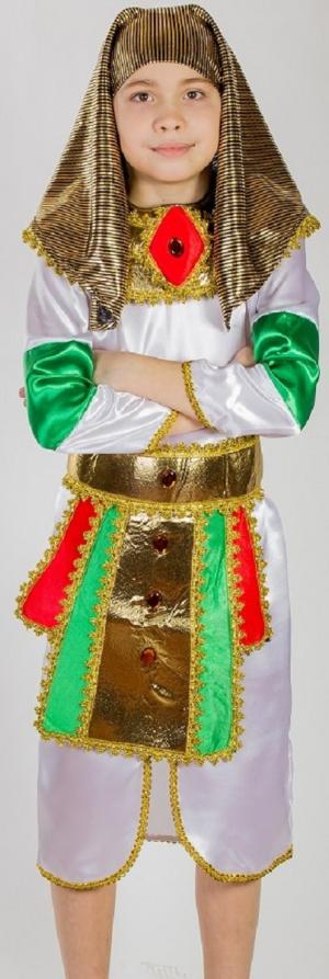 Карнавальный костюм  Фараон костюм/головной убор, цвет: белый/желтый Карнавалия