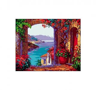 Роспись по холсту  Романтичный Вид На Море Рыжий кот