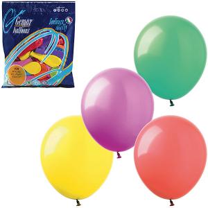 Воздушные шары 7 Веселая затея 100 шт, 18 см (12 цветов пастель)