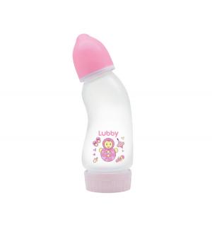 Бутылочка  Антивздутик полипропилен 0-6 мес, 250 мл, цвет: розовый Lubby